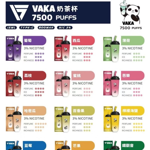 VAKA7500口 拋棄式電子煙 VAKA電子煙 線上購買 kiss電子菸商店 